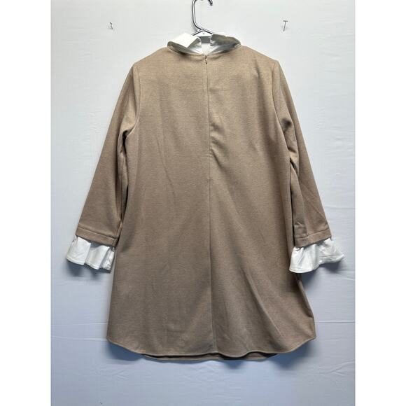 NWOT Tuckernuck Sandwhisp Dakota Dress Large Beige White A Line Peter Pan Collar - Picture 7 of 10